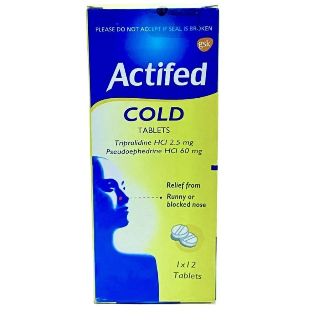 Actifed Cold (2.5mg + 60mg) x12 Tablets