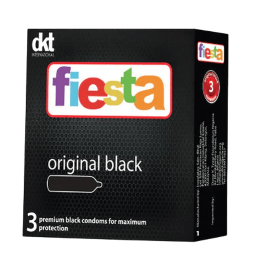 Fiesta Original Black Condoms x3