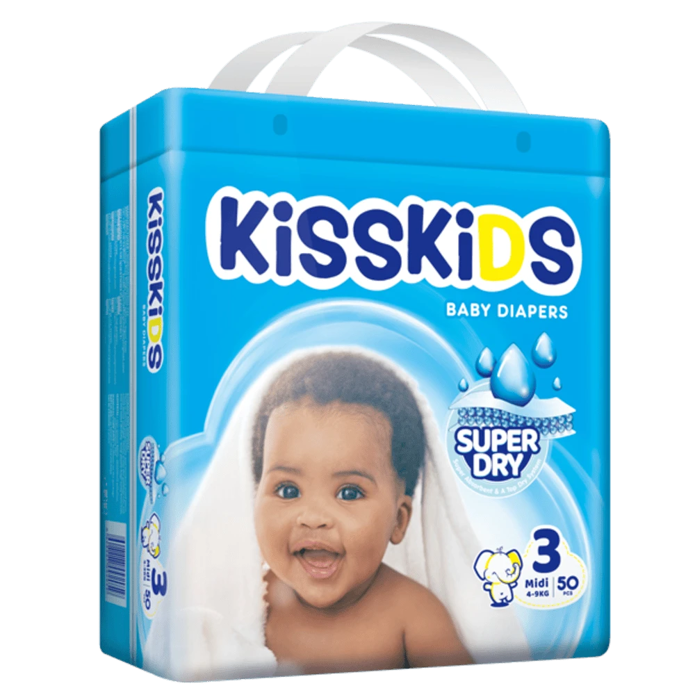 KissKids Super Dry Baby Diapers Size 3, 4-9kg x50