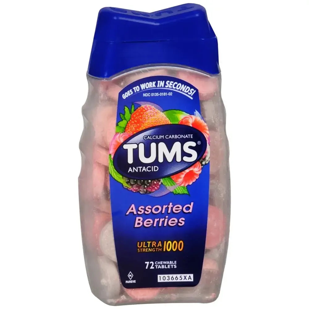 Tums Assorted Fruit Ultra Strength (Calcium Carbonate) 1000mg Tablet x72