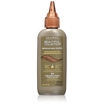 Clairol Beautiful Collection Advanced Gray Solution Hair Colour 3 fl oz (6G Light Light Golden Chestnut)