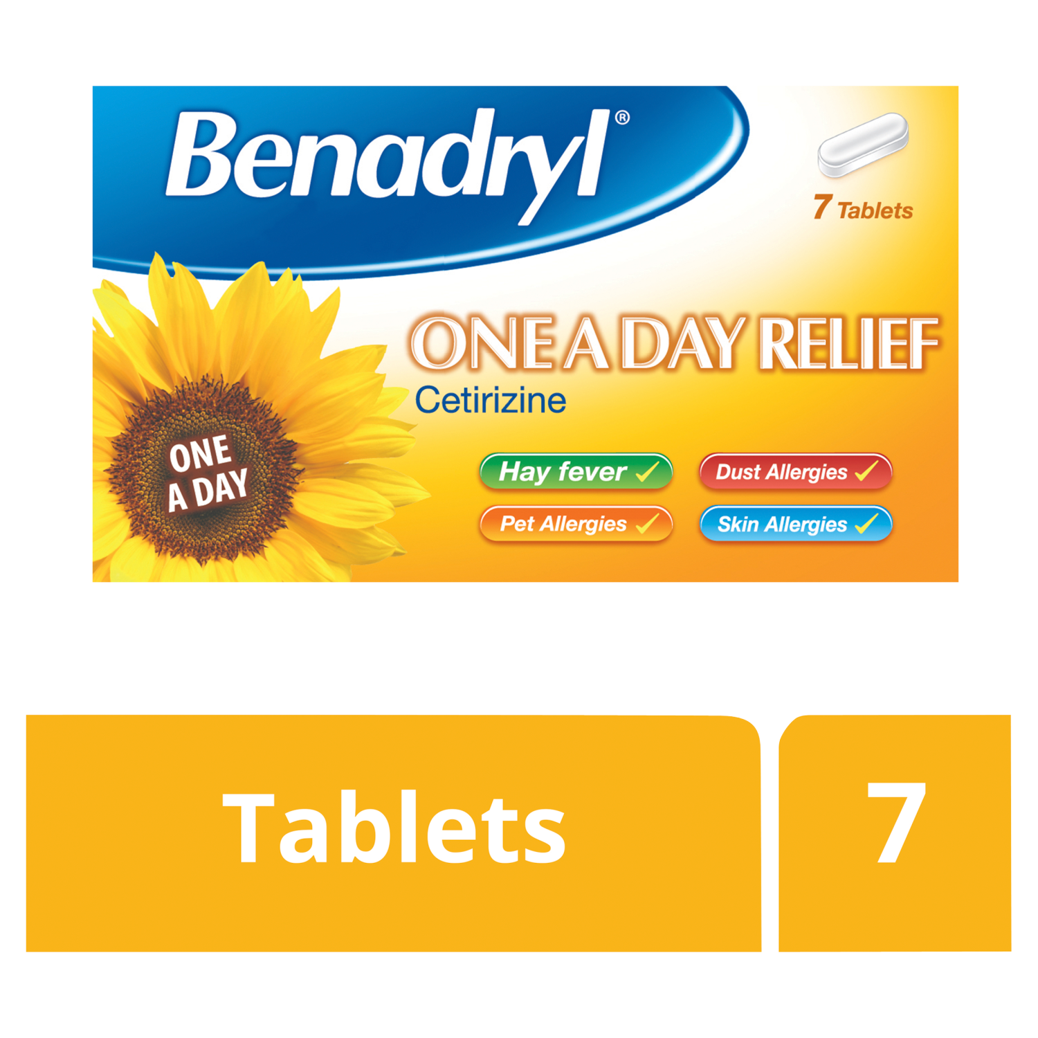 Benadryl Allergy Relief One a Day Tablets X 7