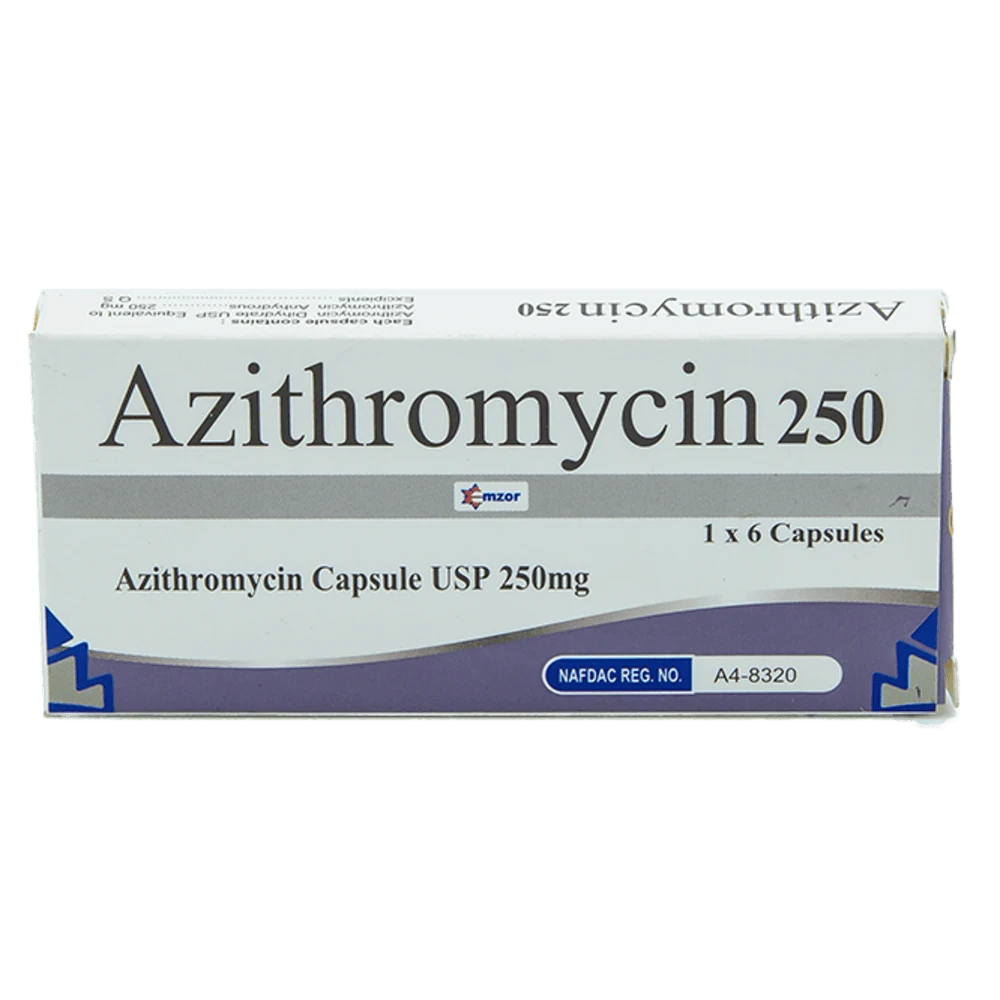 Emzor Azithromycin 250mg Capsules x6