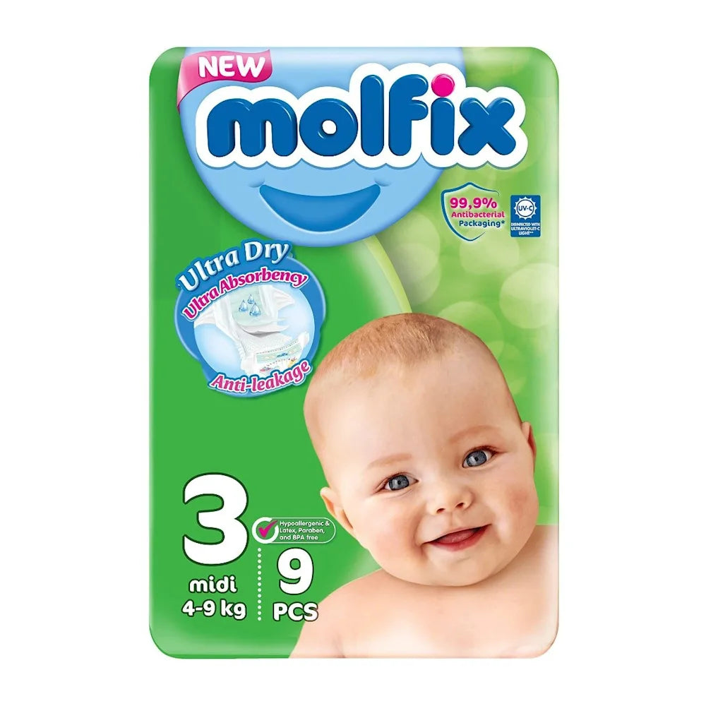 Molfix Perfect Fit Size 3 Midi 4 - 9Kg ×9