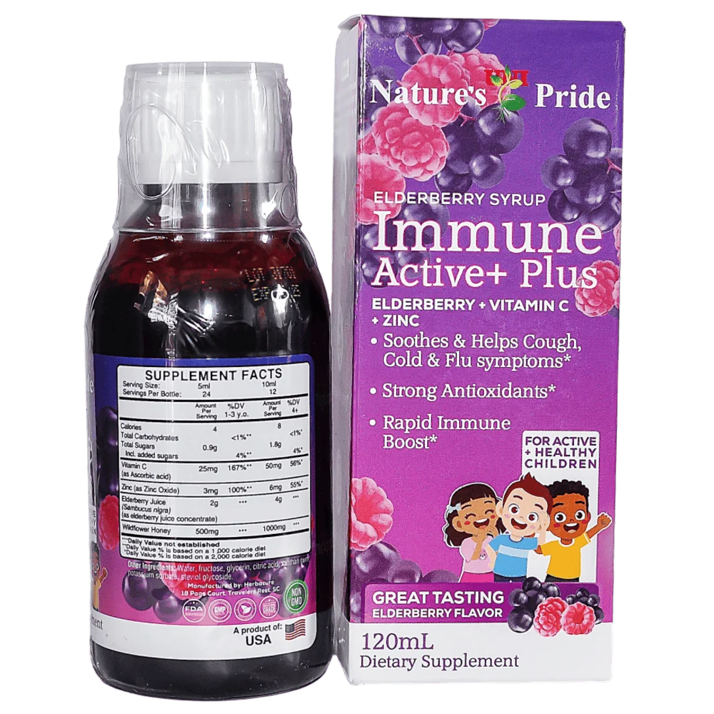 Nature's Pride Immune Active Plus Elderberry Syrup 120ml