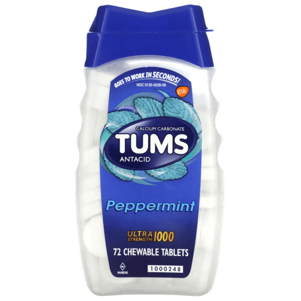 Tums Peppermint Ultra Strength (Calcium Carbonate) 1000mg Tablet x72