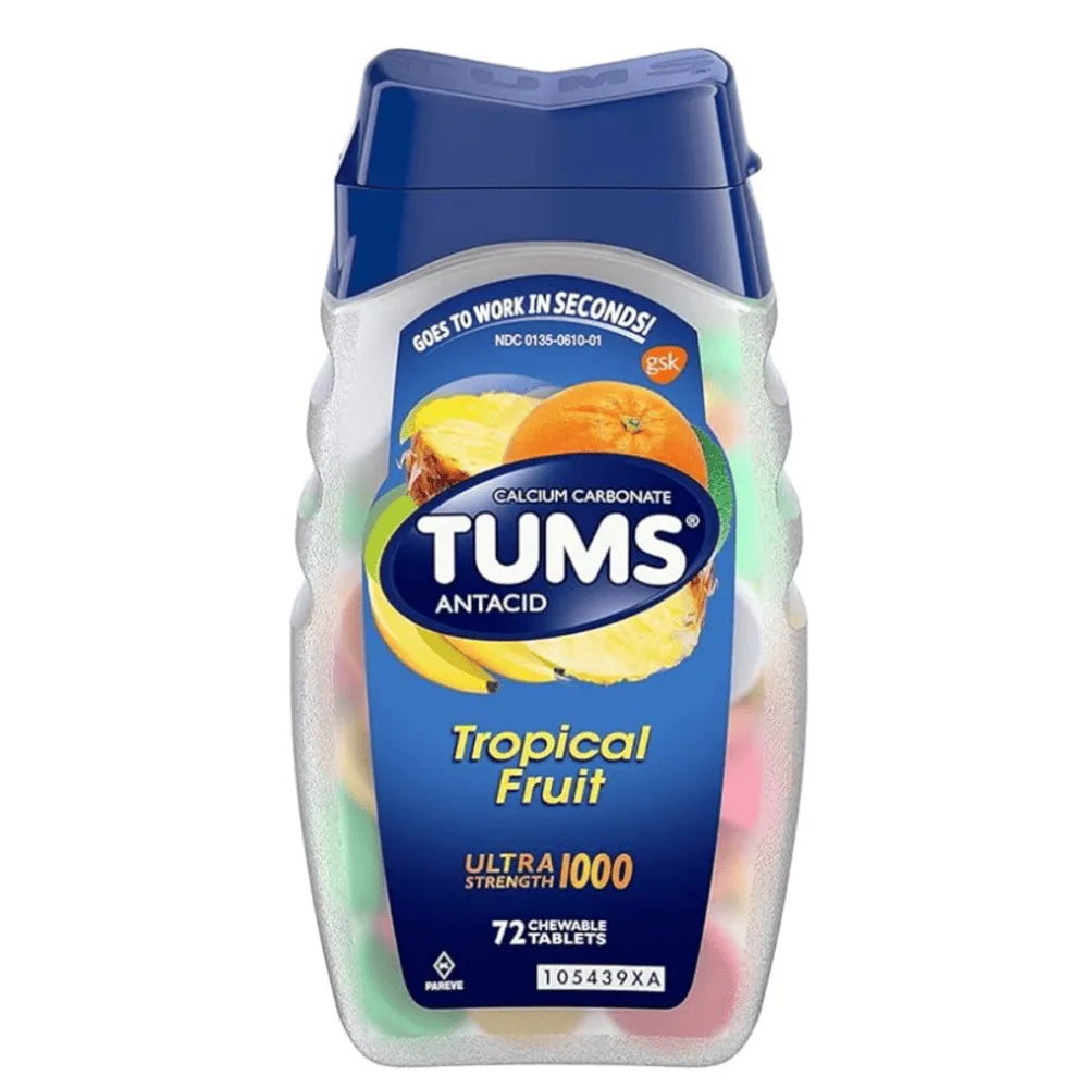 Tums Tropical Fruit Ultra Strength (Calcium Carbonate) 1000mg Tablet x72