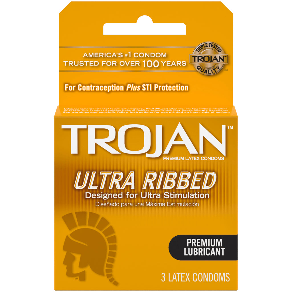 Trojan Ultra Ribbed Condoms x3