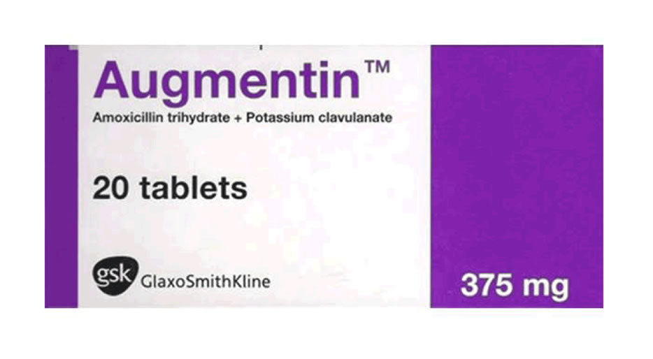 Augmentin (Amoxicillin/Clavulanic Acid) 375mg Tabs x 20
