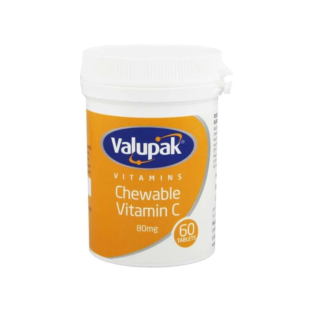 Valupak Chewable Vitamin C 80mg Tablets x 60